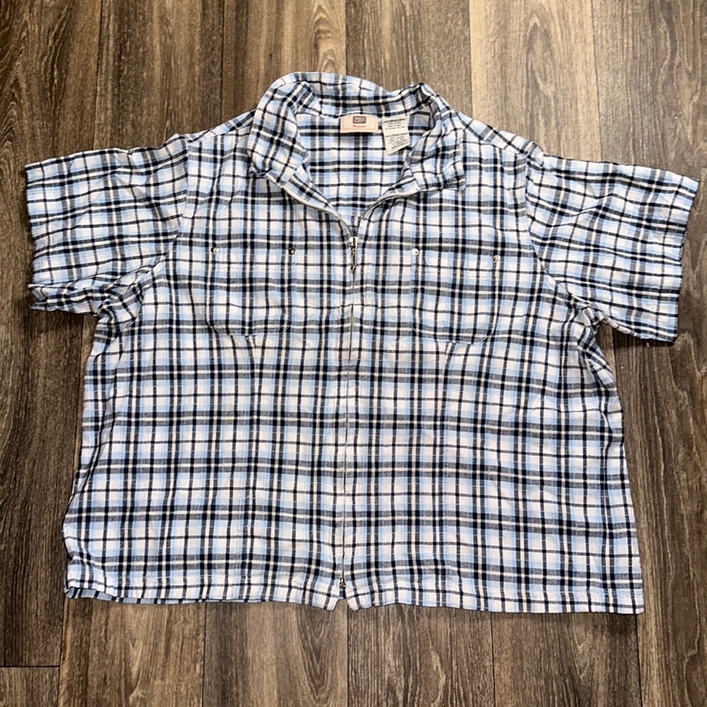 Plaid Zip Up Top